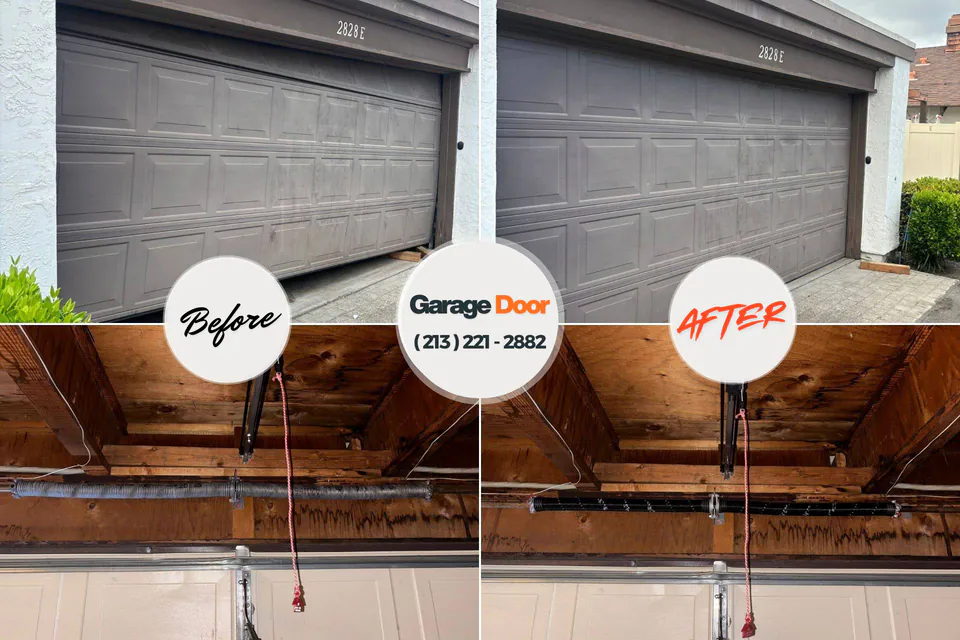 Before and after: garage door repair West Bend, WI